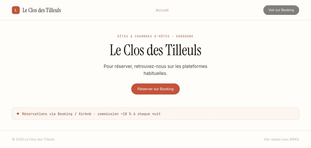 Une annonce de gîte noyée parmi d'autres sur un portail, avec sa commission prélevée.