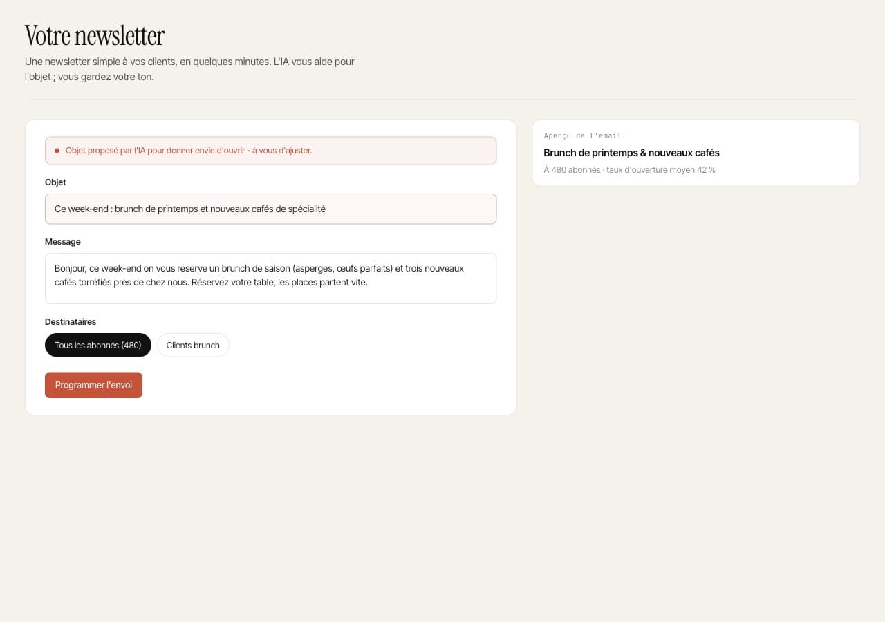 Les emails collectés sur votre site, regroupés en listes, prêts à partir vers votre outil d'emailing.
