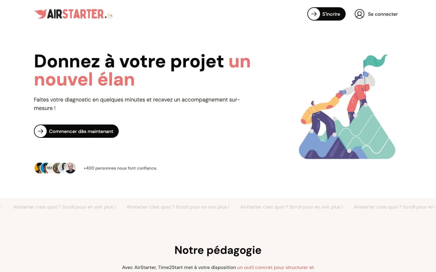 Aperçu du site Airstarter