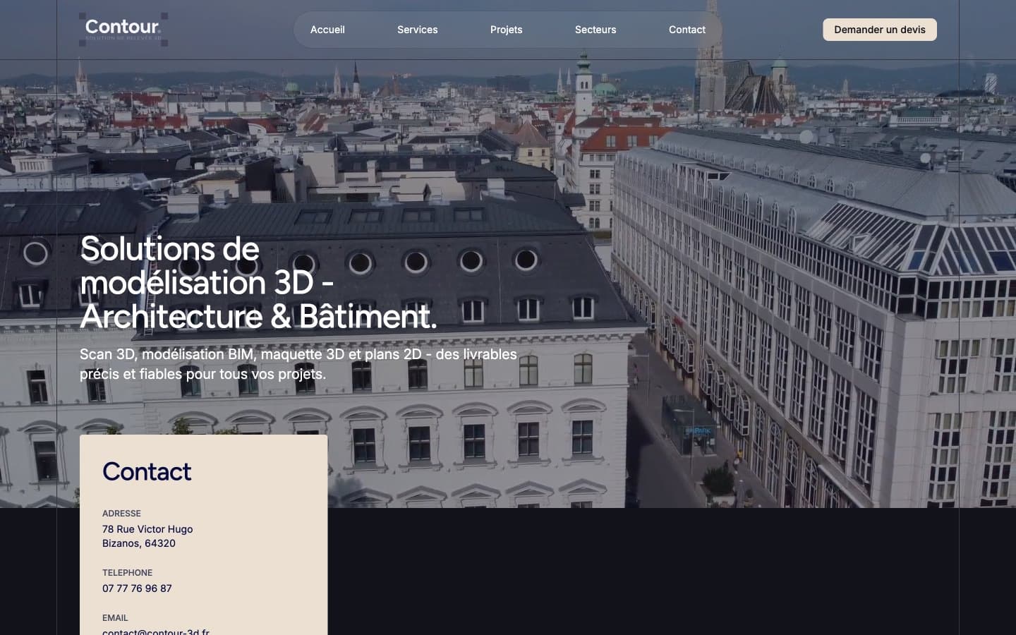 Aperçu du site Contour 3D
